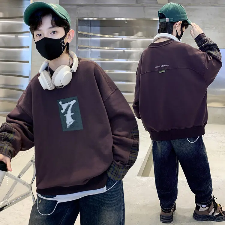 Boys Sweatshirt Spring 2025 Green White Graphic - Image 11
