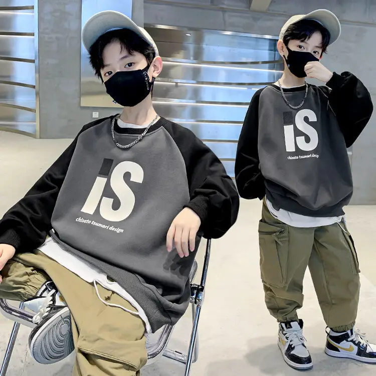 Boys Sweatshirt Spring 2025 Green White Graphic - Image 12