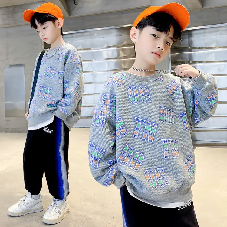 Boys Sweatshirt Spring 2025 Green White Graphic - Image 8