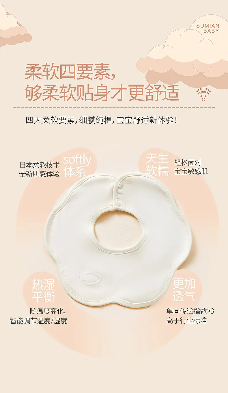 Newborn Baby Burp Cloth 360-Degree Soft Towel — feature 3