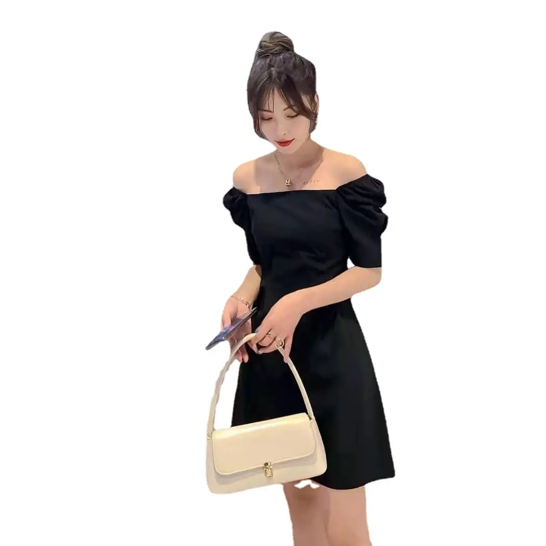 Black Slim Fit Puff Sleeve Dress for Women 2025 - Image 10