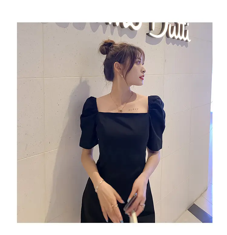 Black Slim Fit Puff Sleeve Dress for Women 2025 — feature 5