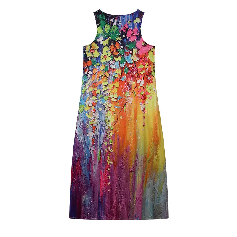 V-Neck Sleeveless Heart Print Dress for Women — feature 11