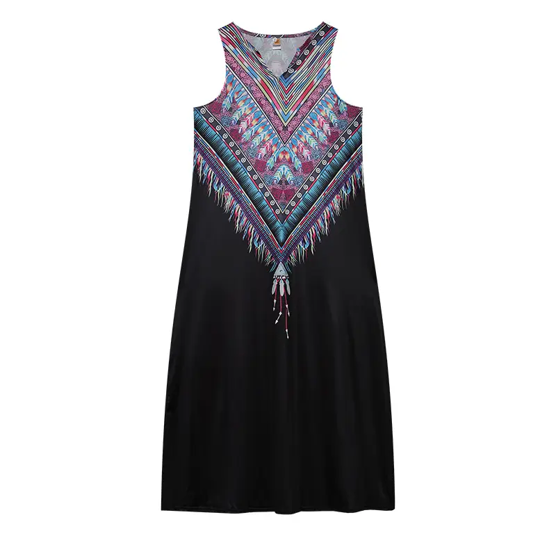 2022 V-Neck Sleeveless Long Dress Rose Print — feature 26