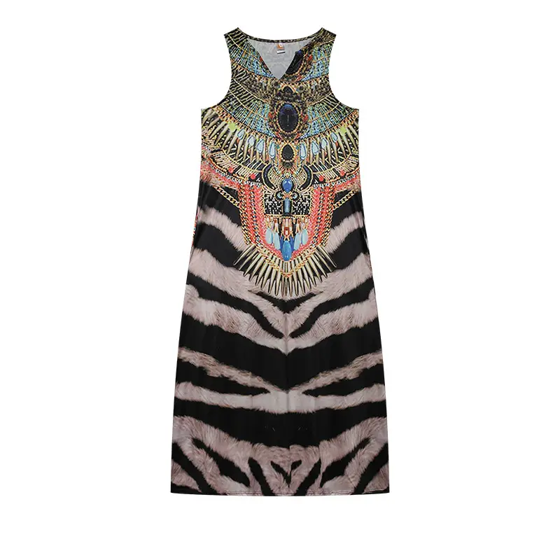 2022 V-Neck Sleeveless Long Dress Rose Print — feature 27