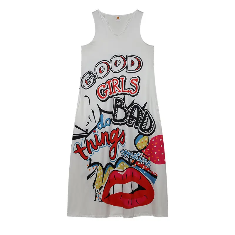 2022 V-Neck Sleeveless Long Dress Rose Print — feature 33