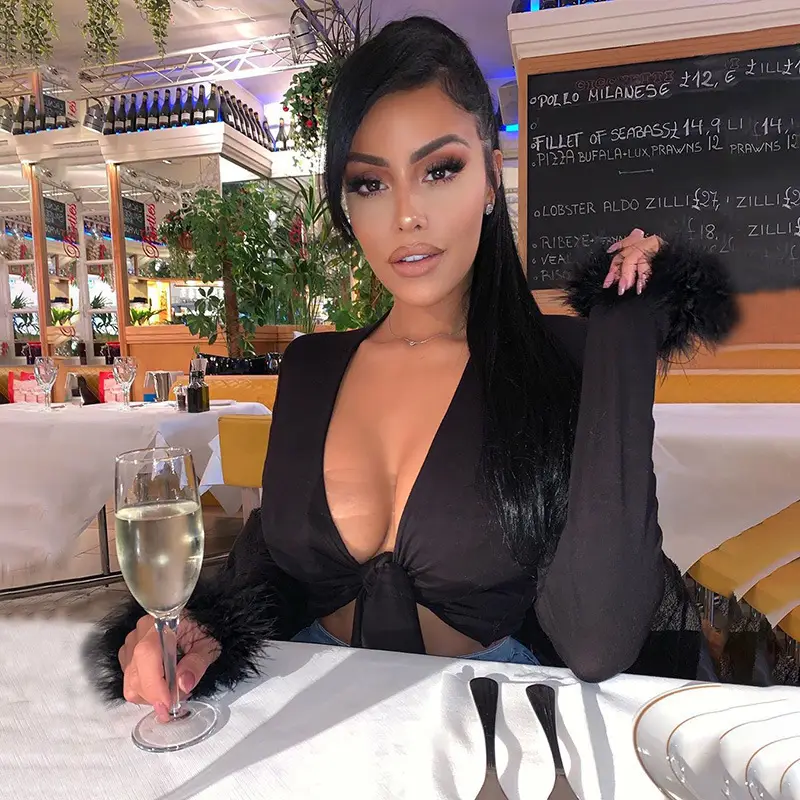 2024 Fur Long Sleeve T-Shirt Black Amazon Dropshipping