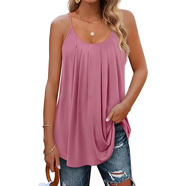 Women's Mint Green Pleated Keyhole Top Casual Summer