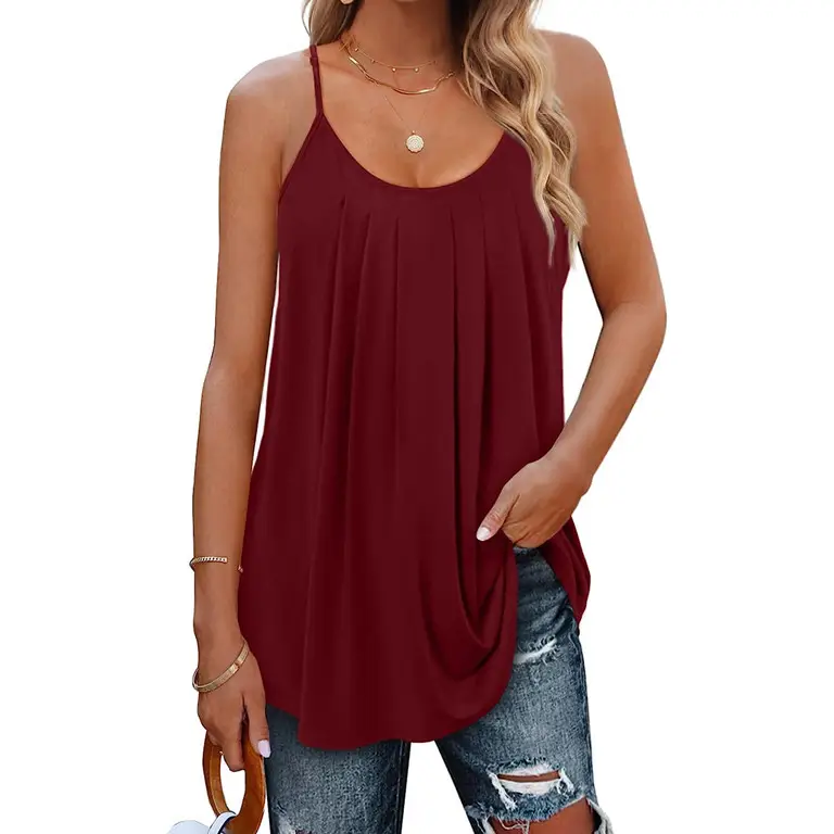 Women's Mint Green Pleated Keyhole Top Casual Summer