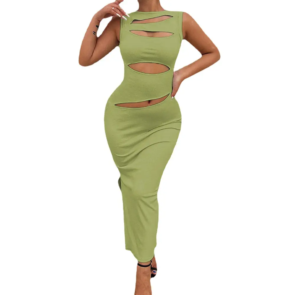 Orange Cut Out Asymmetrical Knitted Dress 2024 - Image 8