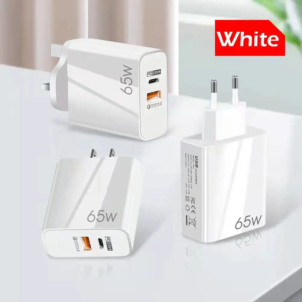 65W GAN Fast Charging Mobile Phone Charger Black - Image 3