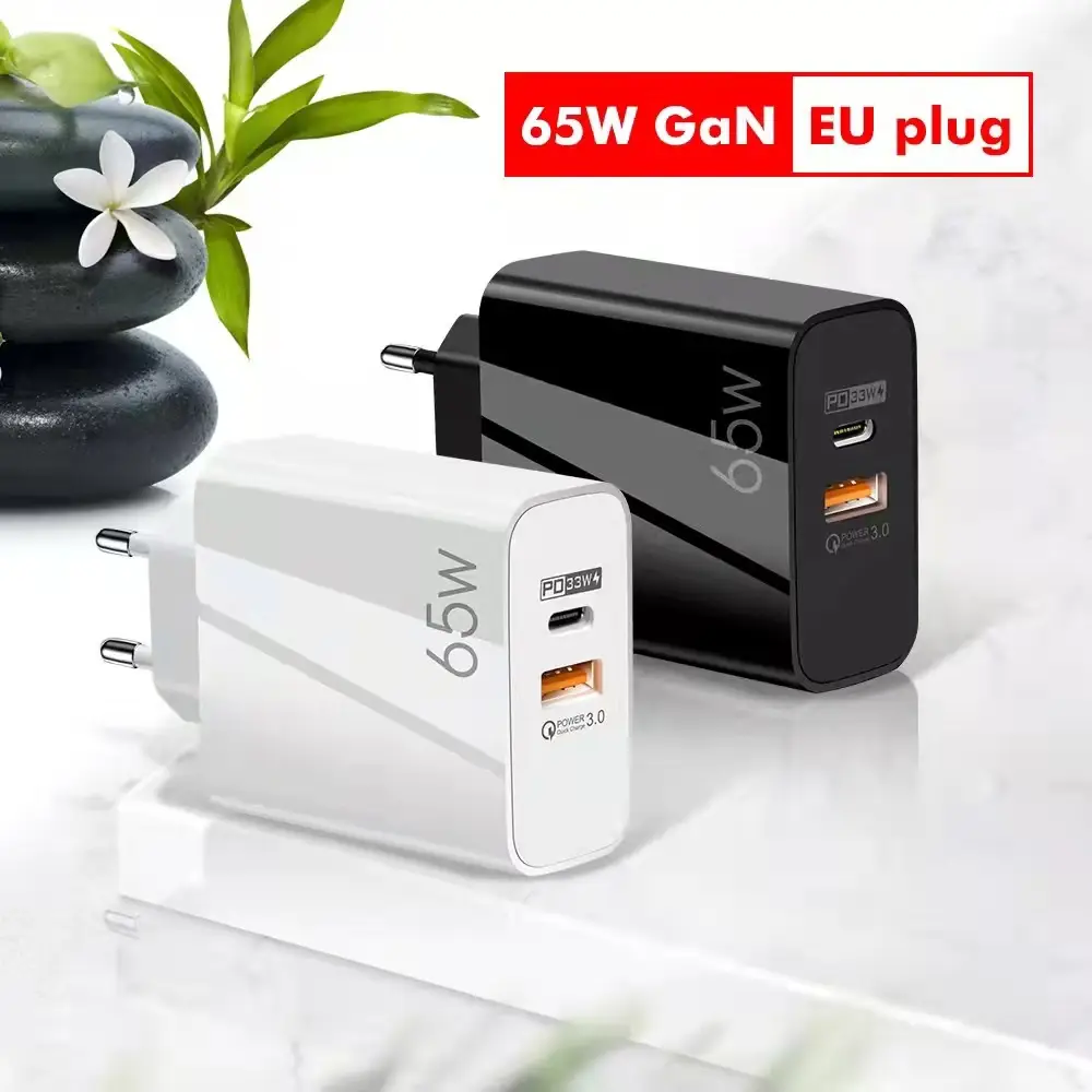 65W GAN Fast Charging Mobile Phone Charger Black - Image 4