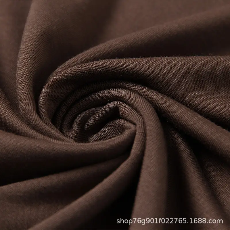 Women's Long Sleeve Turtleneck Modal Tunic Brown - Image 3