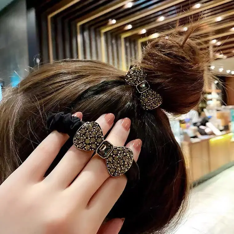 Black Korean Bow Hairband Set for Women - Image 4
