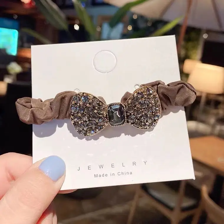 Black Korean Bow Hairband Set for Women - Image 2