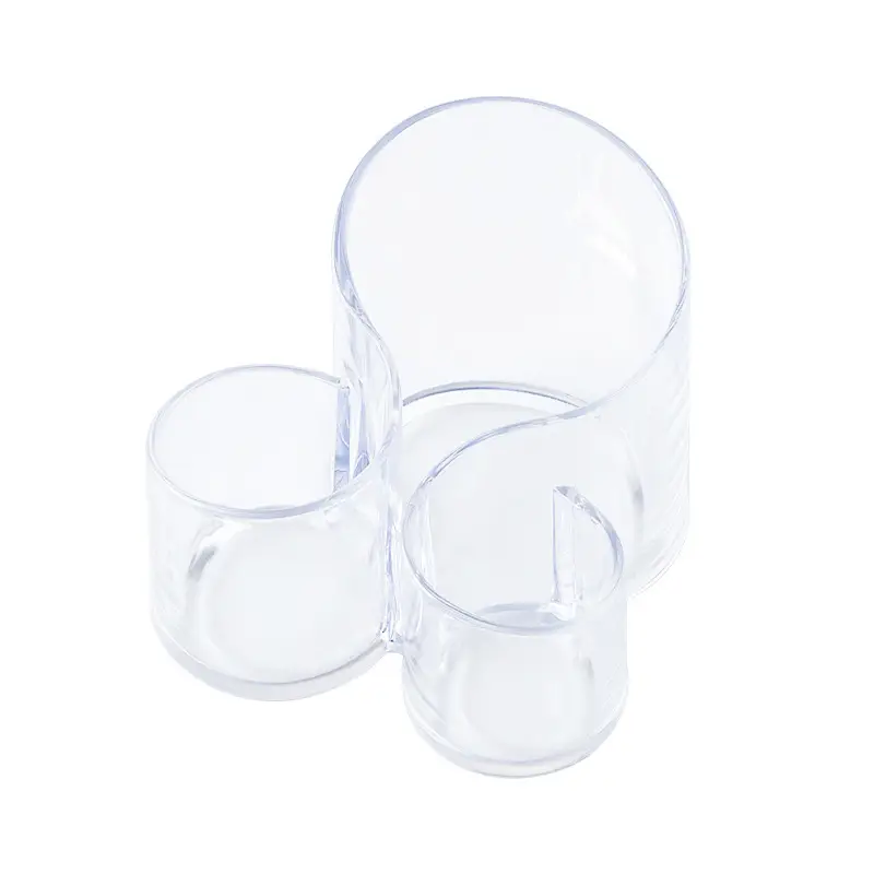 3-Grid Acrylic Makeup Storage Box 14x13cm Transparent - Image 6
