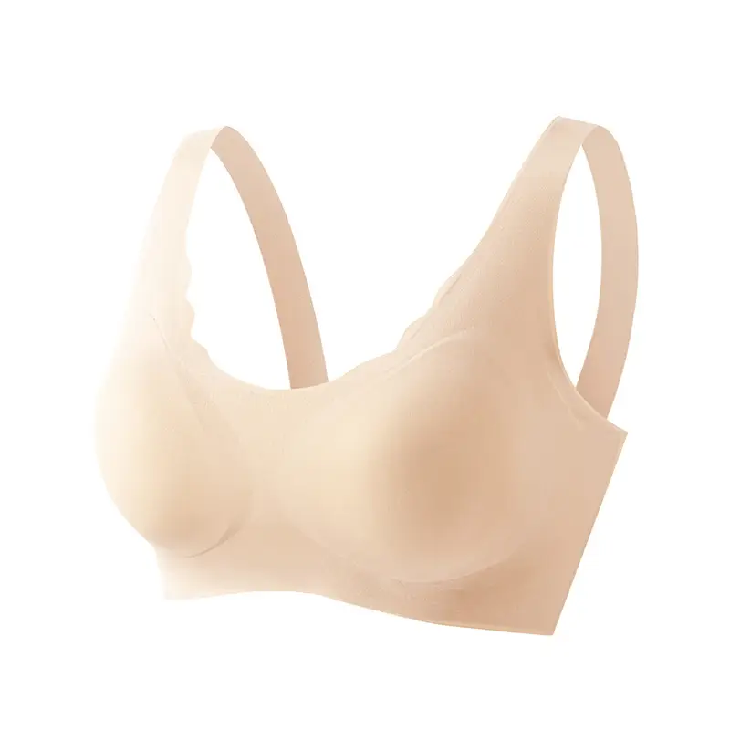 Summer Ouyang Nana Seamless Fixed Cup No Steel Ring Gathering Underwear Sports Vest Clouds Small Waves Bra