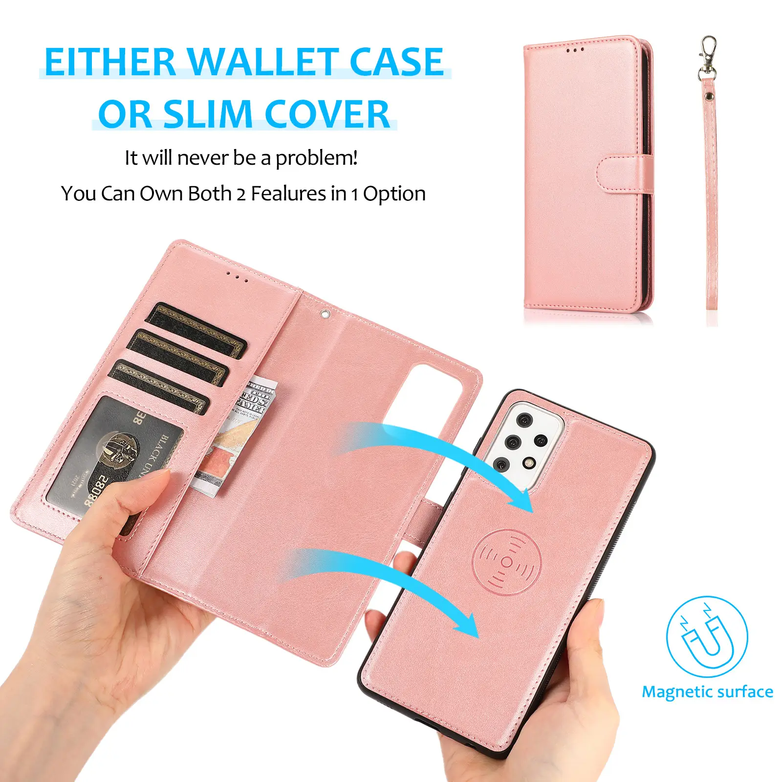 Two-in-One Leather Wallet with 4 Pockets & Smart Connect - Image 7