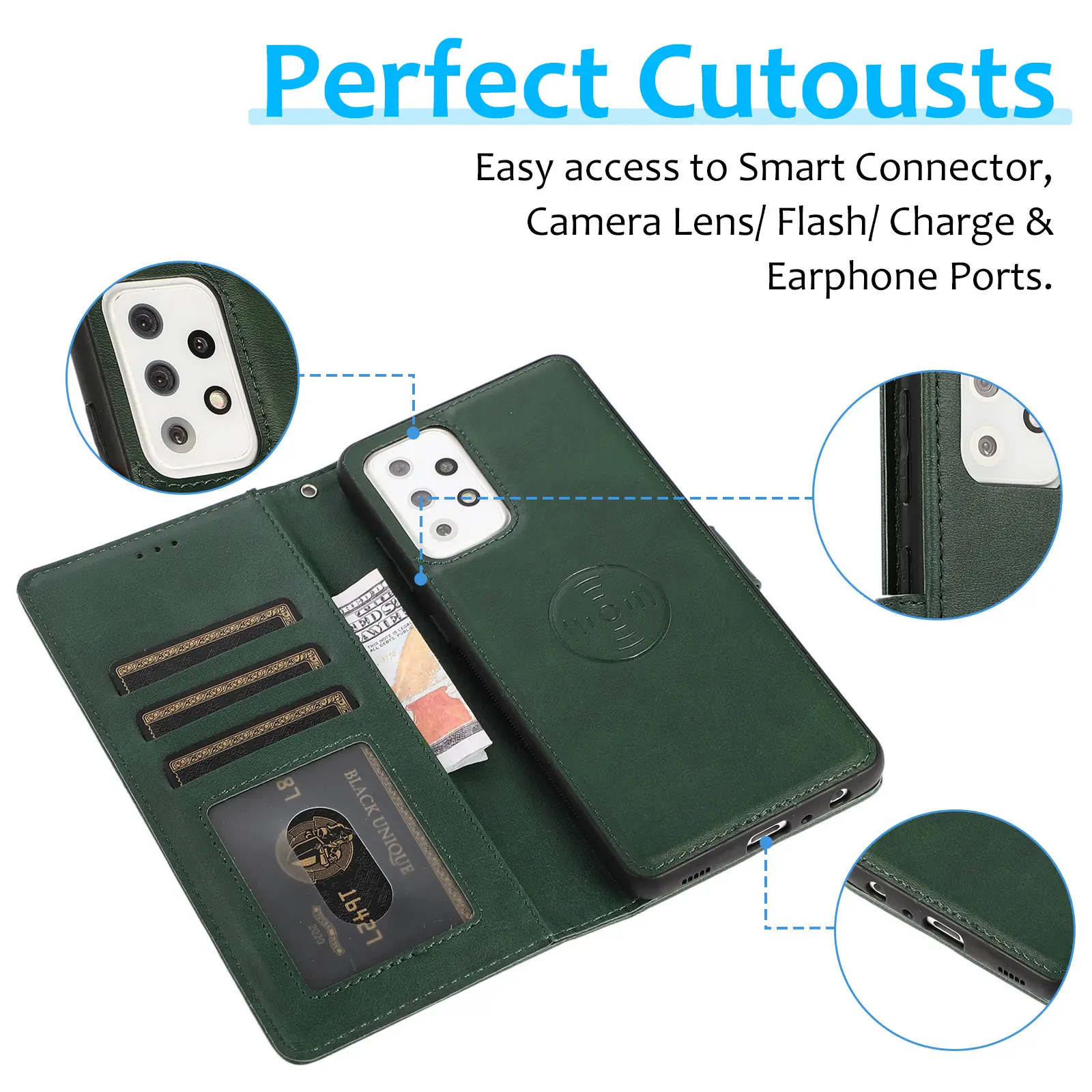 Two-in-One Leather Wallet with 4 Pockets & Smart Connect - Image 9