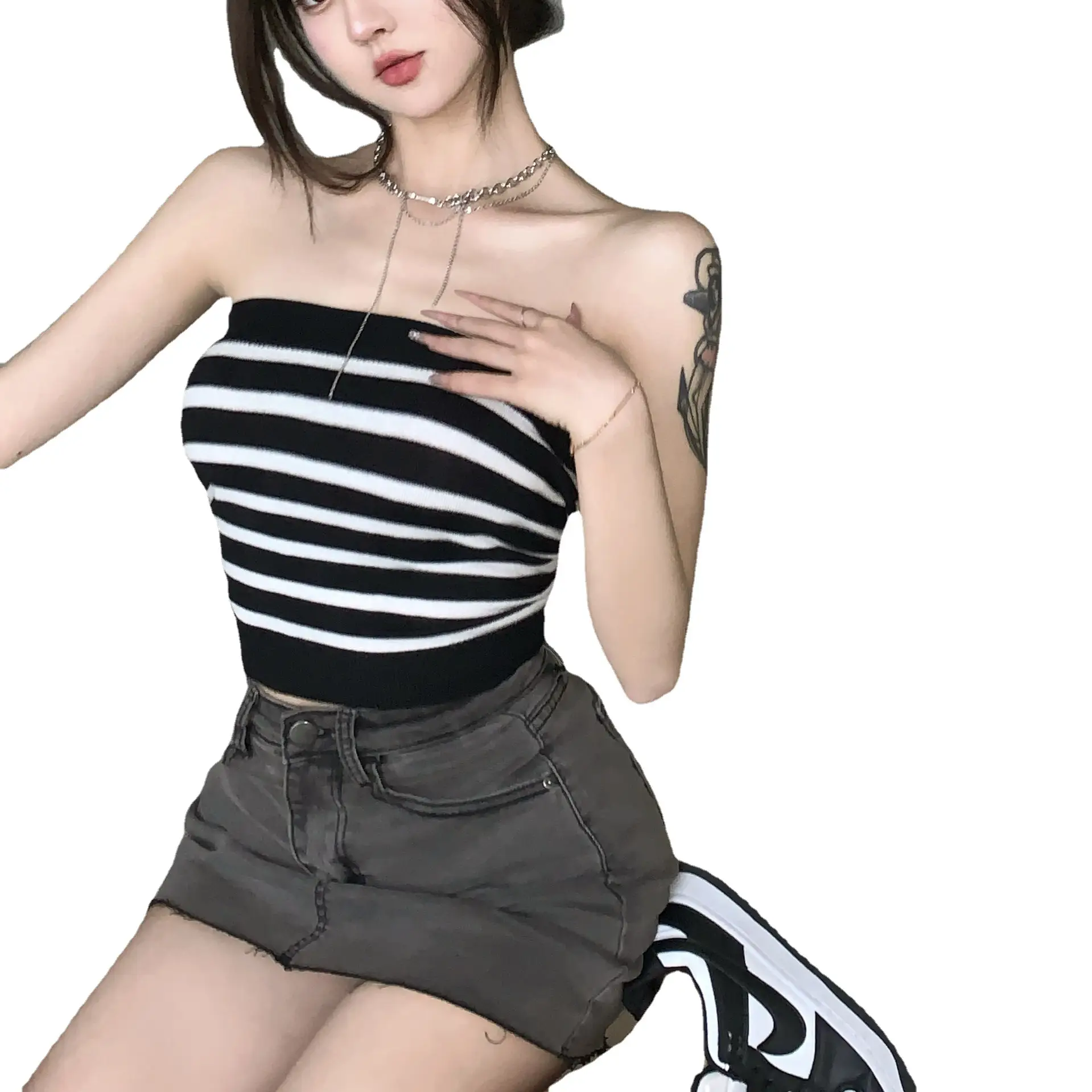 Women Striped Knitted Sleeveless Top 2022 - Image 5
