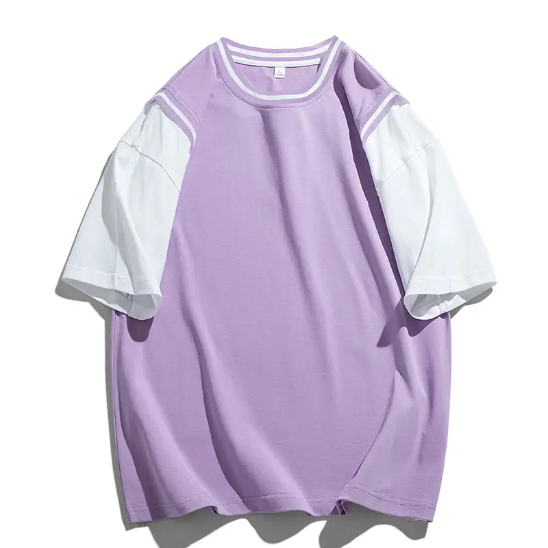 Summer Pink White Short Sleeve T-Shirt for Men - Image 4