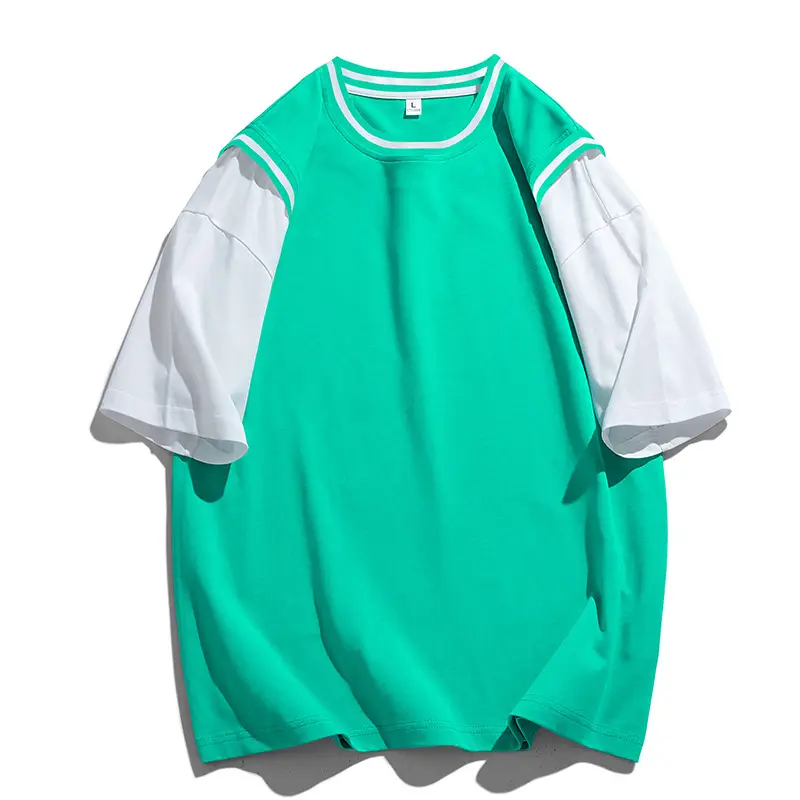 Summer Pink White Short Sleeve T-Shirt for Men - Image 5