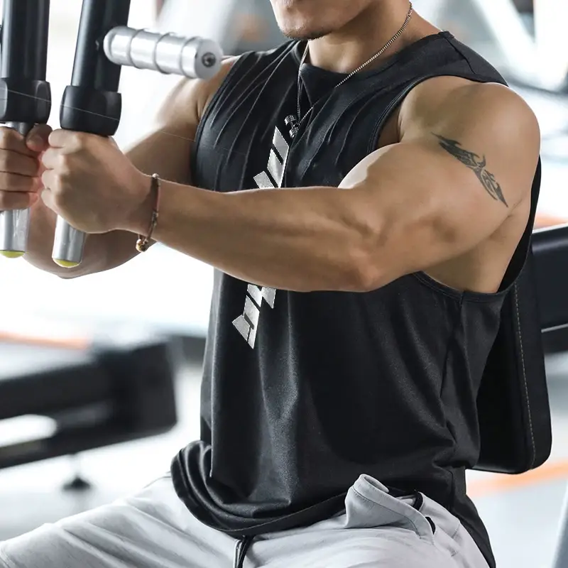 Men's Mesh Sleeveless Vest Green Summer Fitness Wear — feature 8