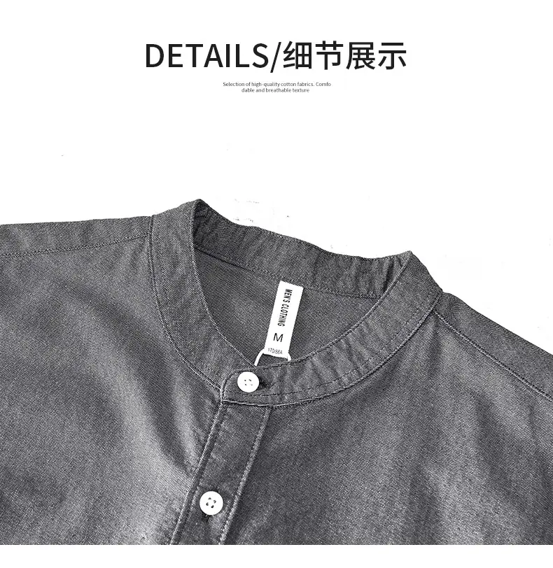 Men's Light Blue Pure Cotton Short Sleeve Shirt — feature 15