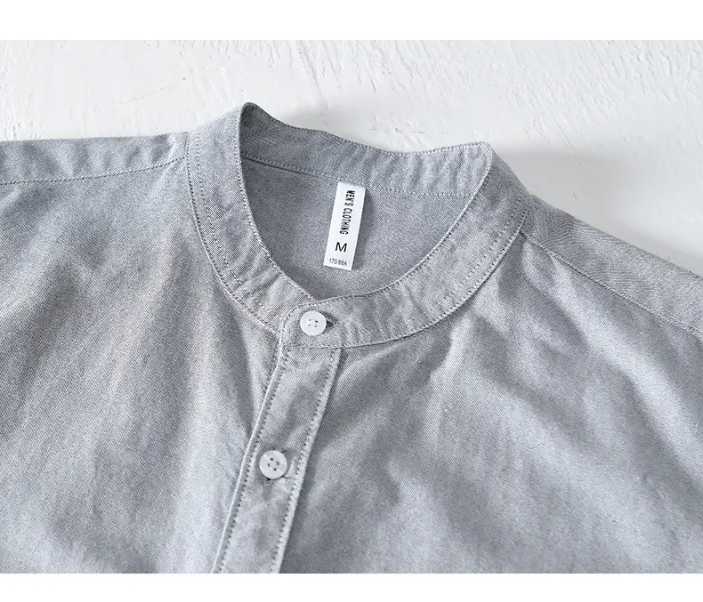 Men's Light Blue Pure Cotton Short Sleeve Shirt — feature 19