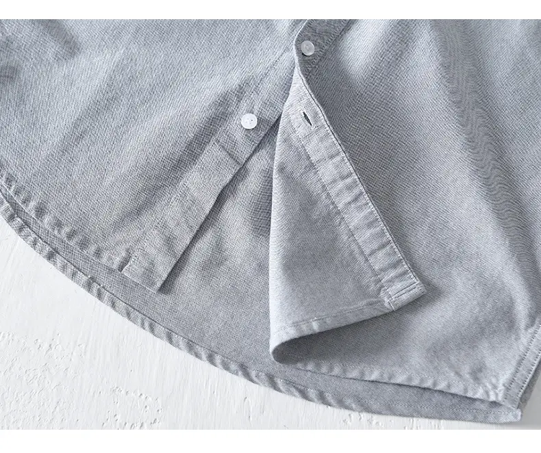 Men's Light Blue Pure Cotton Short Sleeve Shirt — feature 22