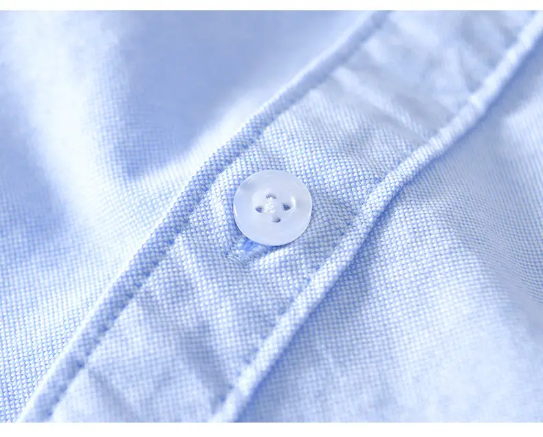 Men's Light Blue Pure Cotton Short Sleeve Shirt — feature 32