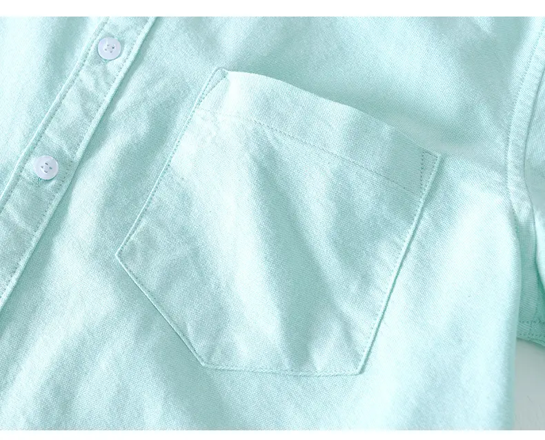 Men's Light Blue Pure Cotton Short Sleeve Shirt — feature 36