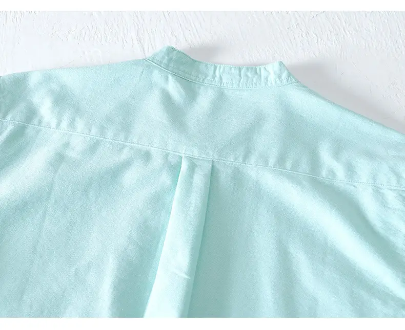 Men's Light Blue Pure Cotton Short Sleeve Shirt — feature 39