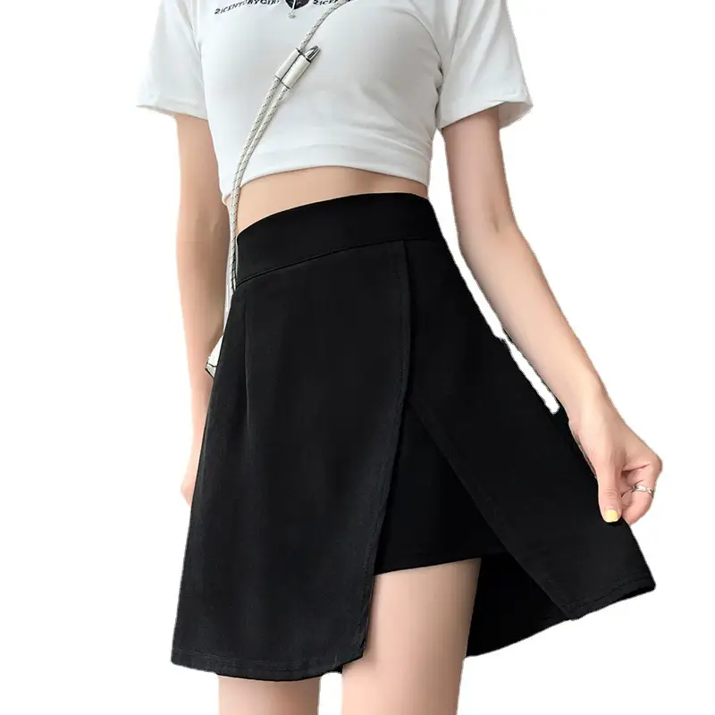 Black A-Line Hip-Hugging Skirt for Women - Image 6
