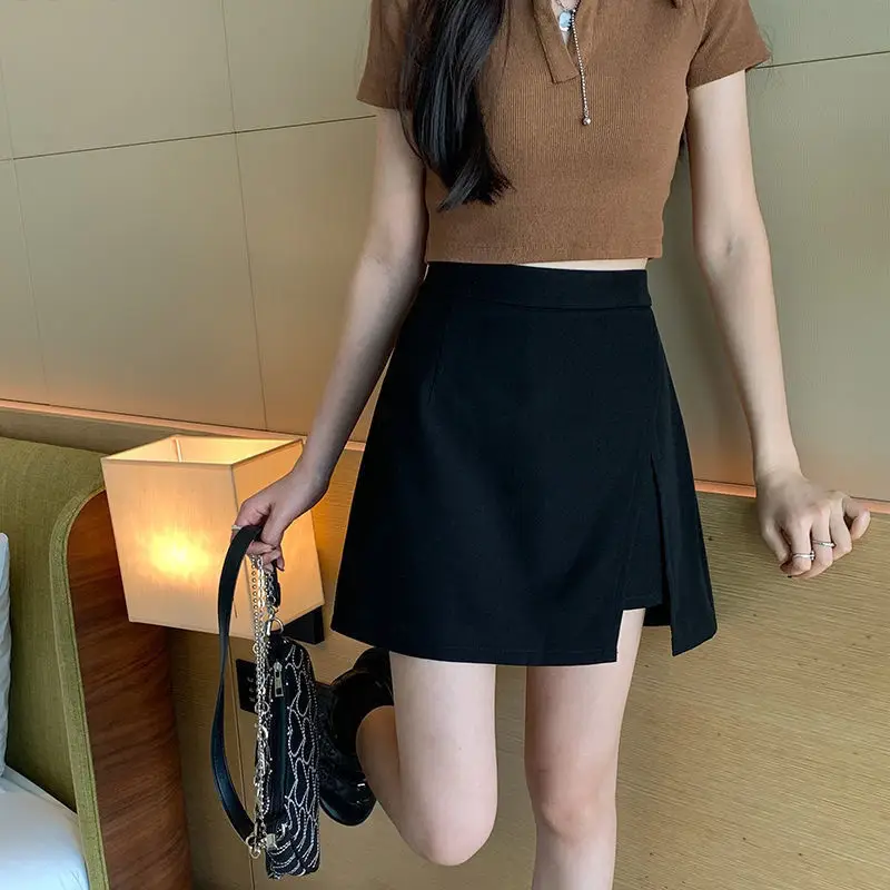 Black A-Line Skirt for Women Summer Thin Design — feature 11