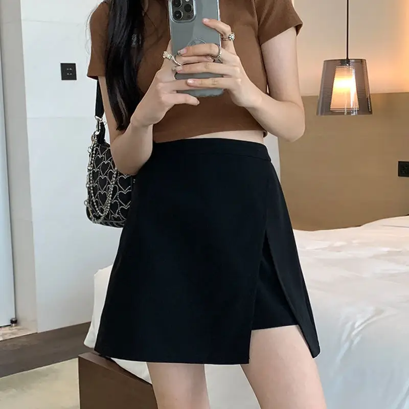 Black A-Line Skirt for Women Summer Thin Design — feature 8