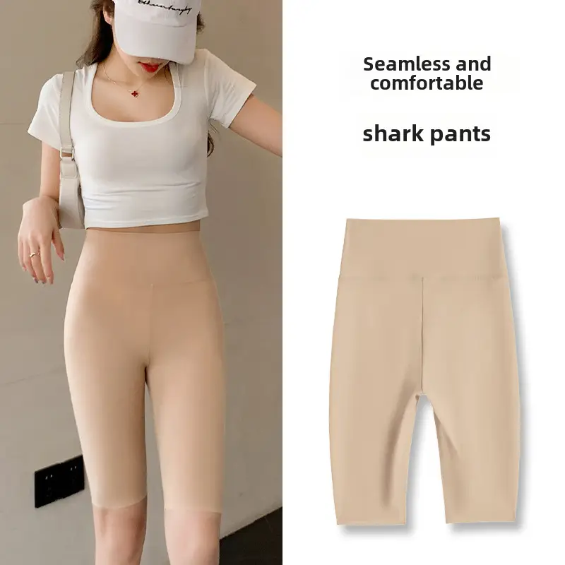 Women's Black Five Point Shark Pants Large - Image 13