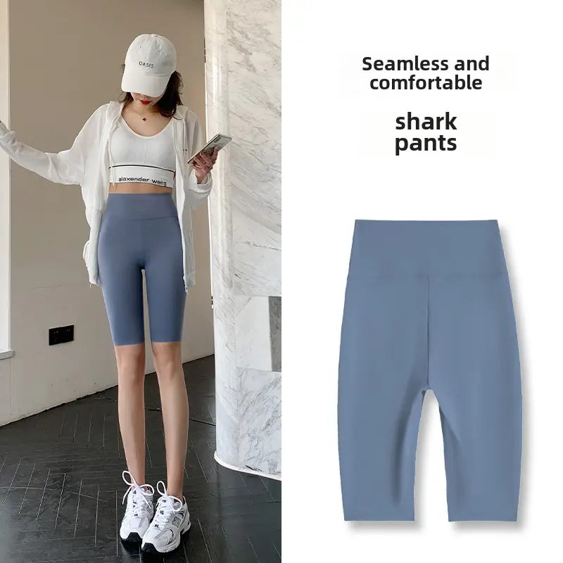 Women's Black Five Point Shark Pants Large - Image 21