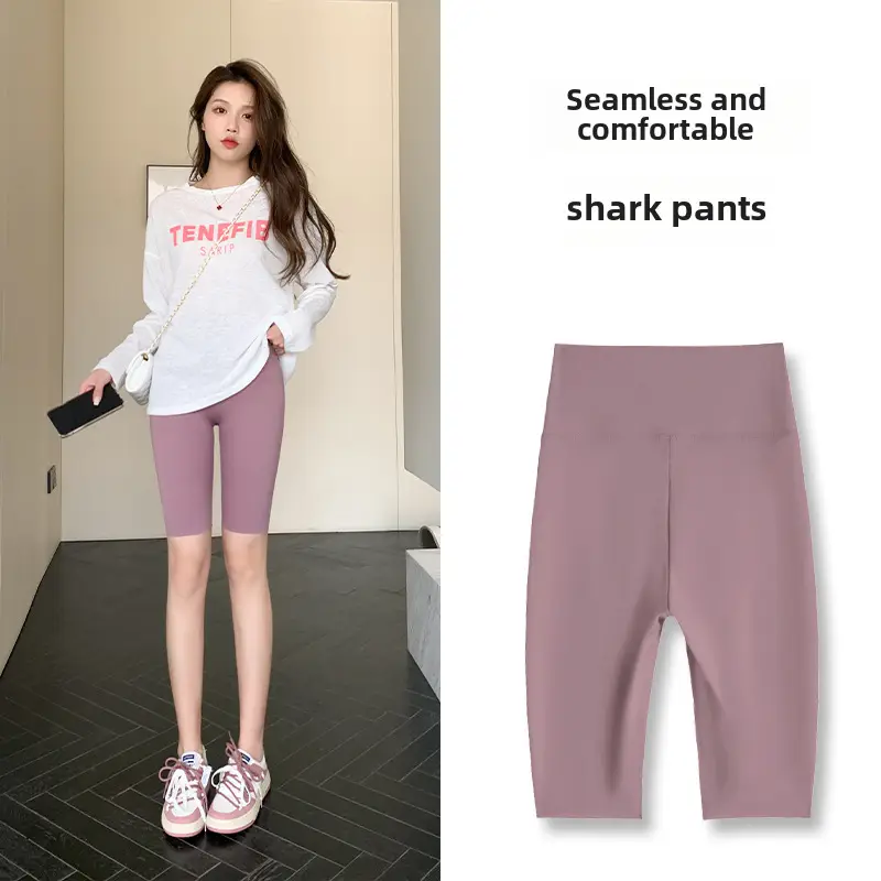Women's Black Five Point Shark Pants Large - Image 26