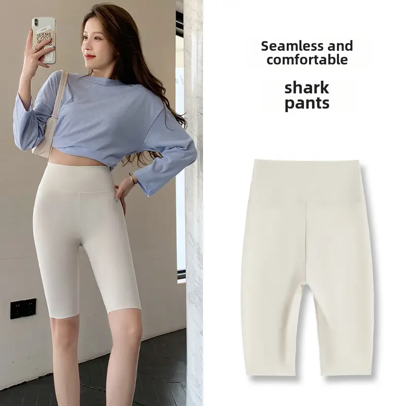 Women's Black Five Point Shark Pants Large - Image 33