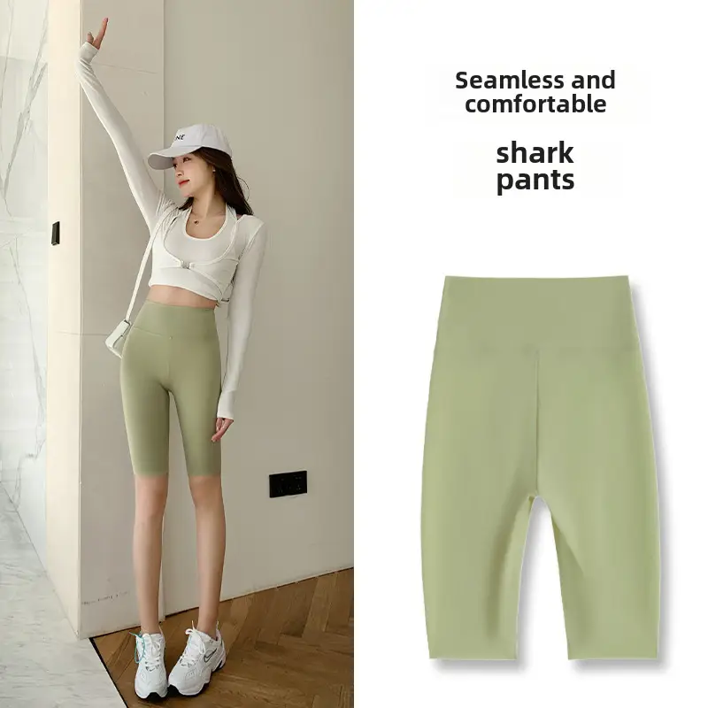 Women's Black Five Point Shark Pants Large - Image 42