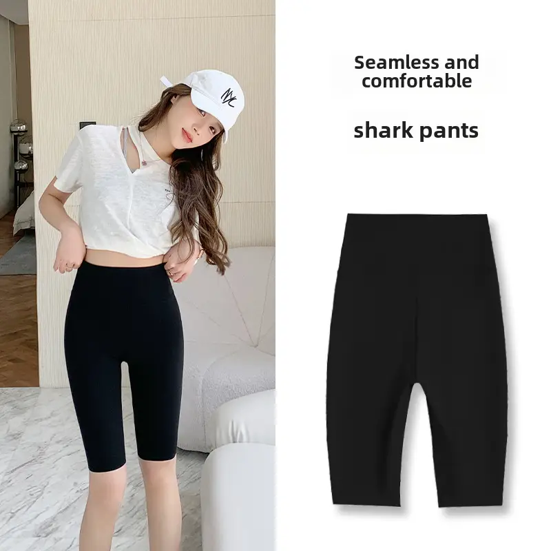 Women's Black Five Point Shark Pants Large - Image 5
