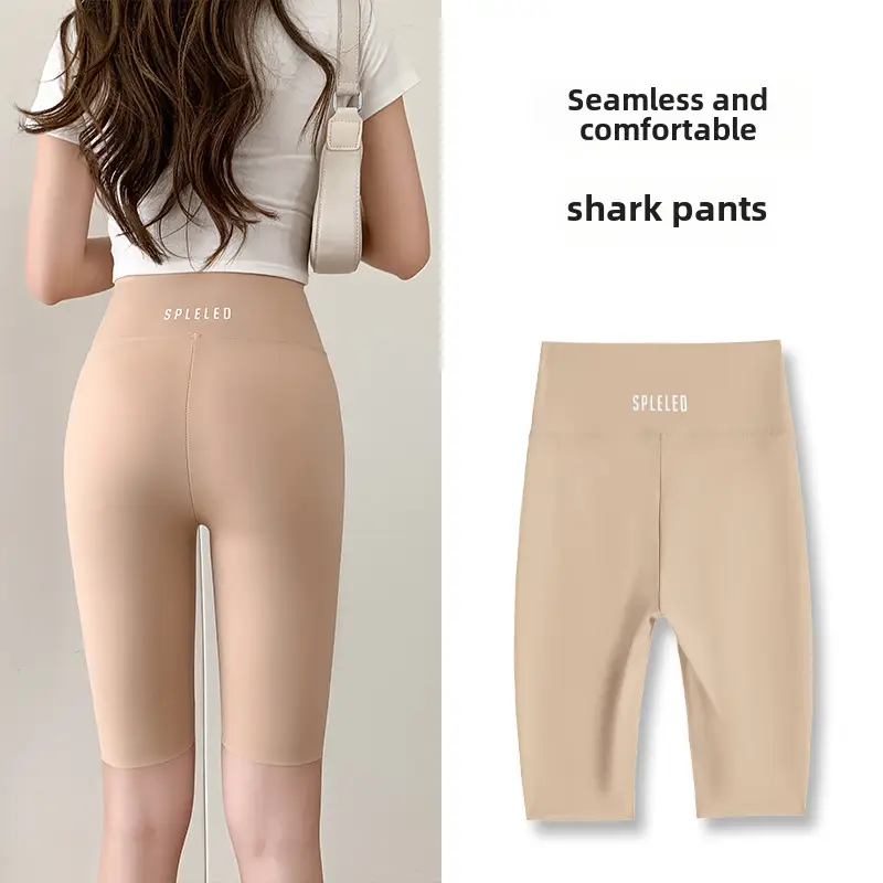 Women's Black Five Point Shark Pants Large - Image 65