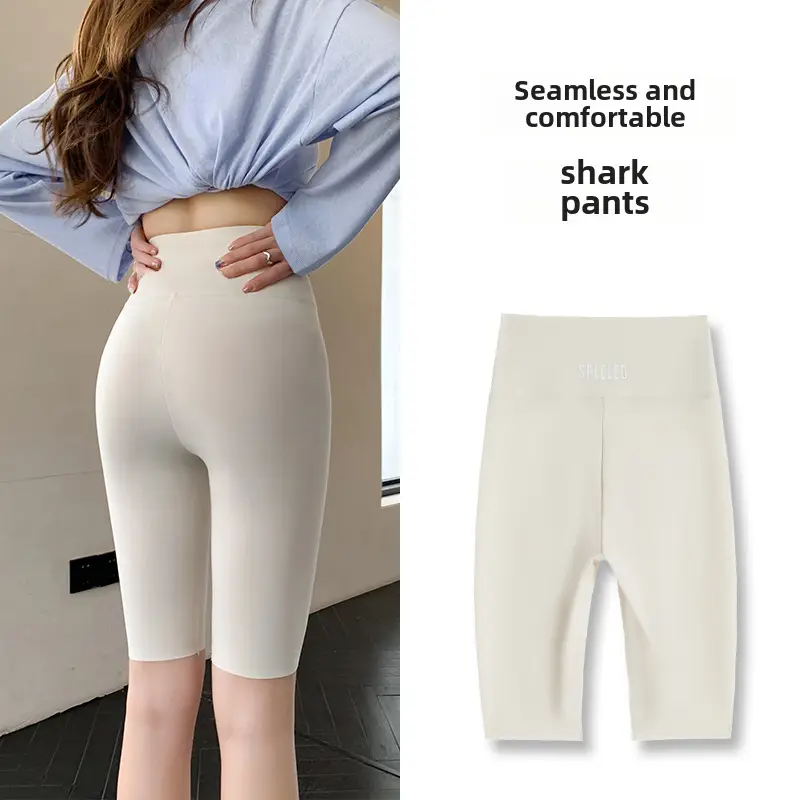 Women's Black Five Point Shark Pants Large - Image 84