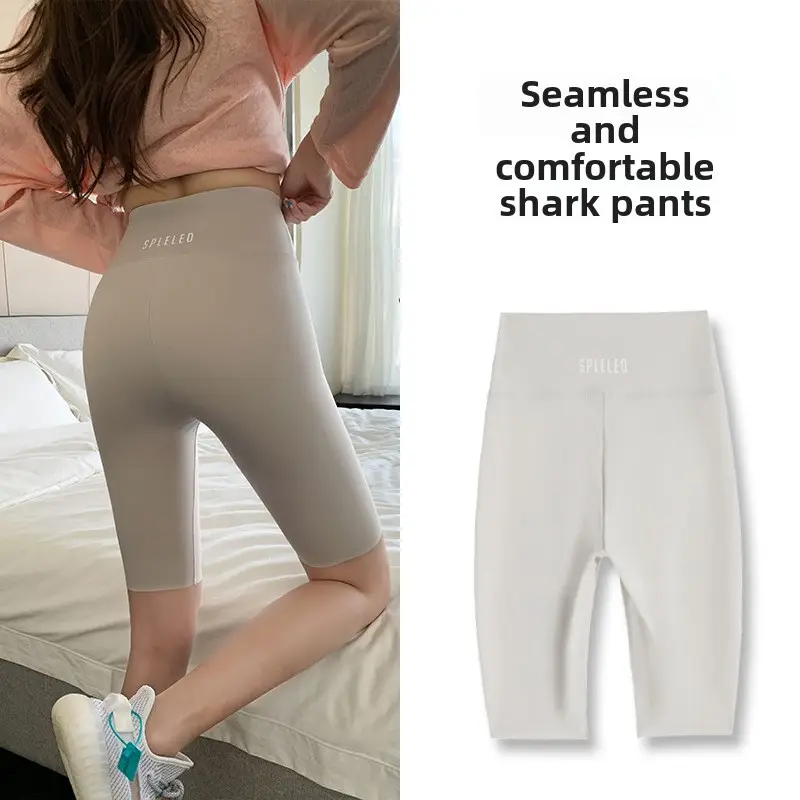 Women's Black Five Point Shark Pants Large - Image 92