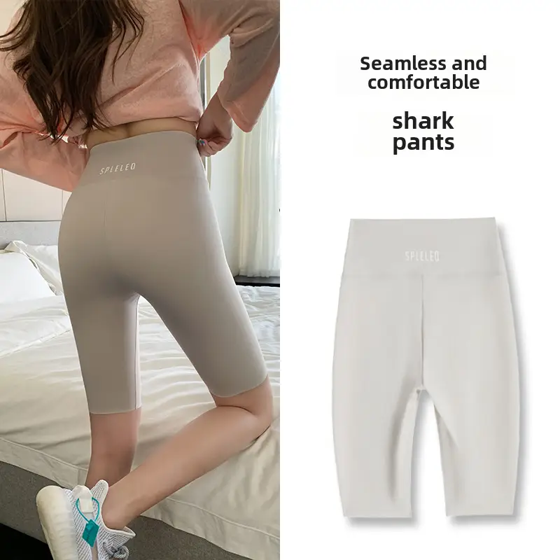 Women's Black Five Point Shark Pants Large - Image 93