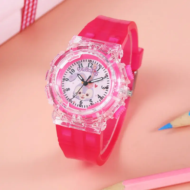 Cartoon Kids Pink Crystal Watch with Quartz Movement - Image 13
