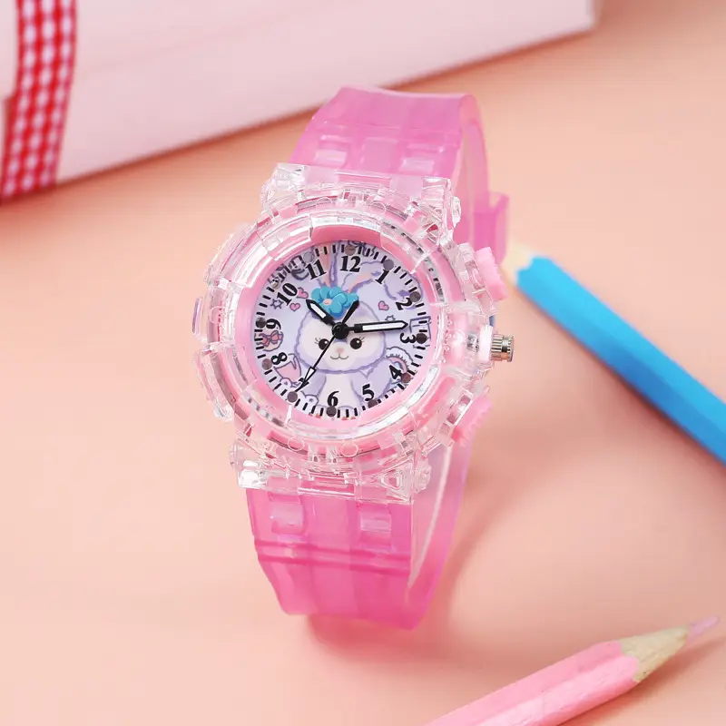 Cartoon Kids Pink Crystal Watch with Quartz Movement — feature 11