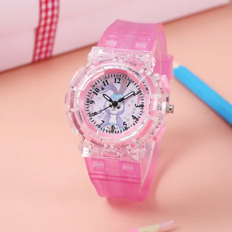 Cartoon Kids Pink Crystal Watch with Quartz Movement — feature 12