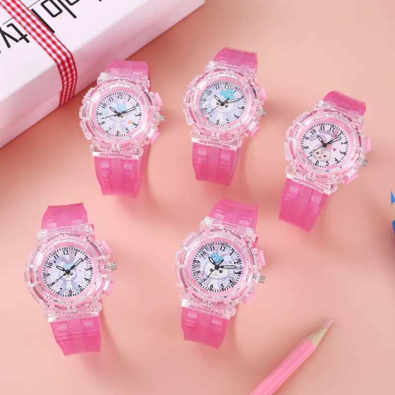 Cartoon Kids Pink Crystal Watch with Quartz Movement — feature 17